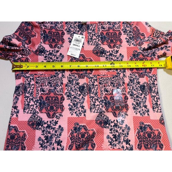 Style & Co. Womens Size Small Pima Cotton Tonal Red Floral Print Top - Picture 5 of 9